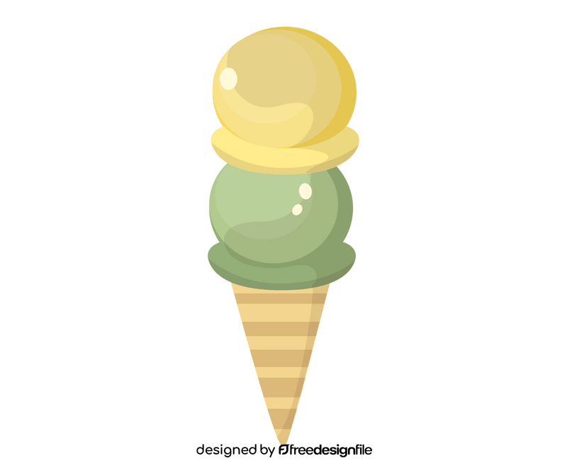 Cone ice cream cartoon clipart