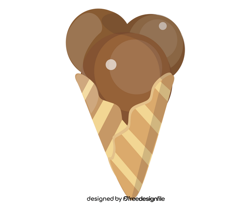 Ice cream cone with chocolate balls clipart