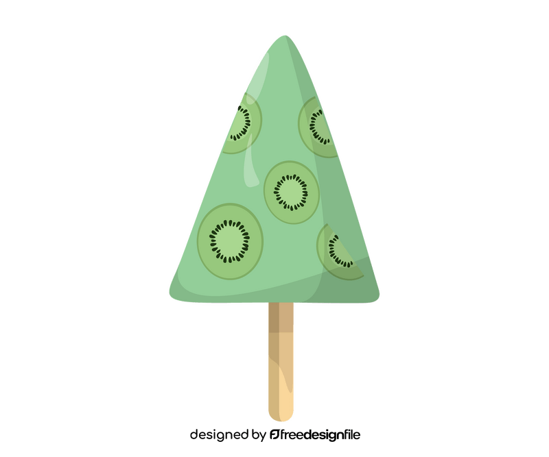 Triangular kiwi ice cream on a stick clipart