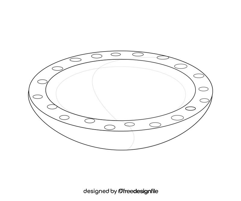 Plate drawing black and white clipart