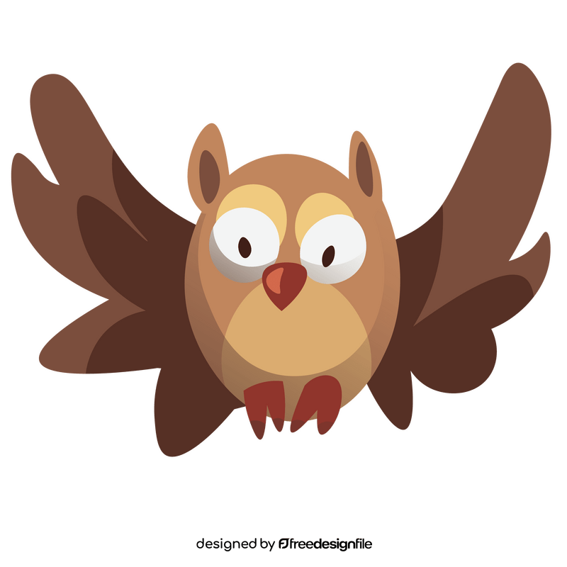 Cute owl flying clipart vector free download