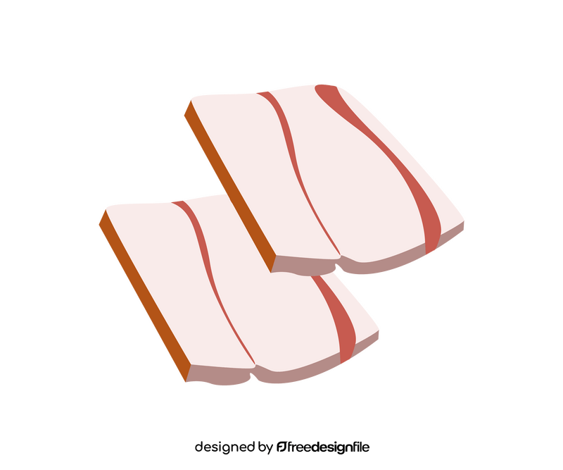 Bacon strips, fat slices clipart