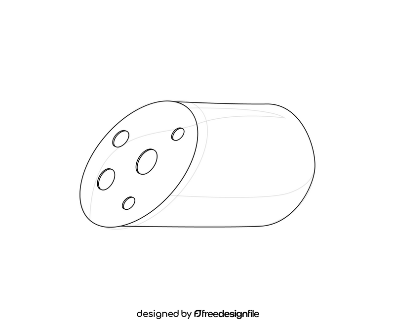 Sausage black and white clipart