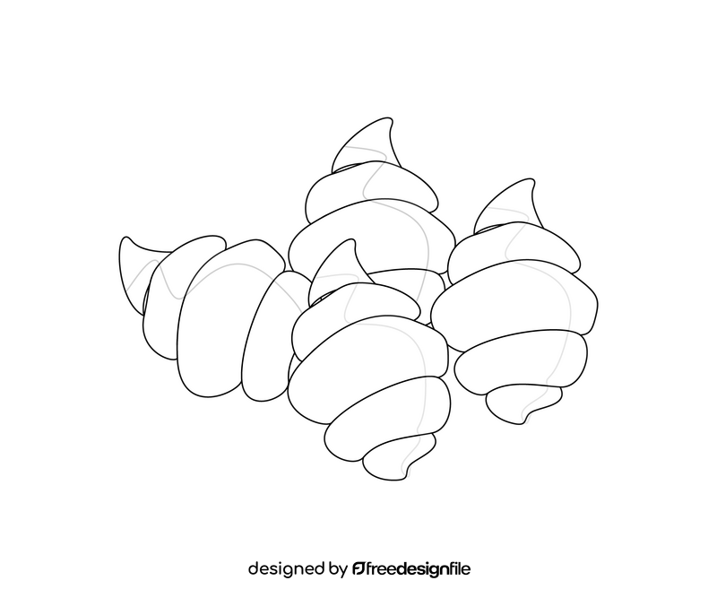 Pasta fusilli illustration black and white clipart