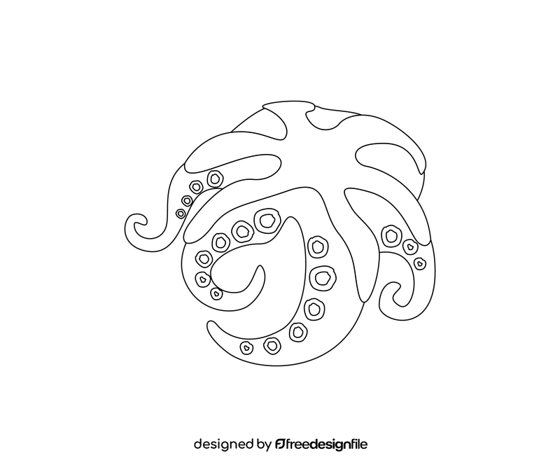Free octopus meat black and white clipart