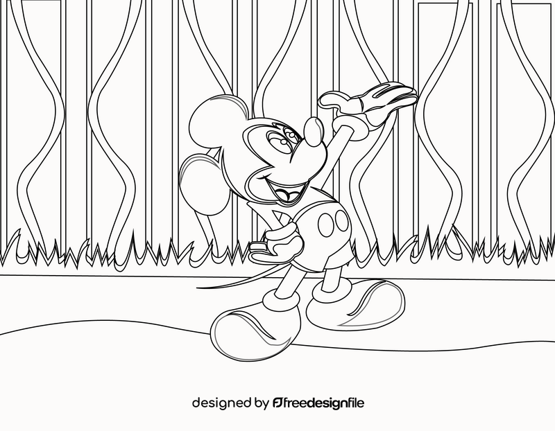 Cute mickey mouse black and white vector