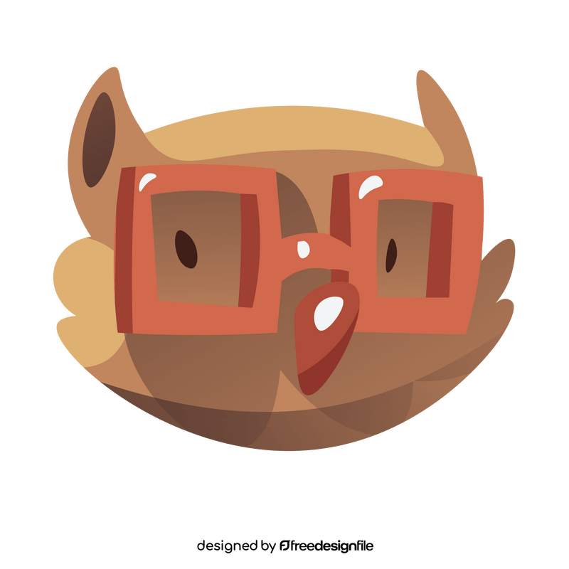 Owl with glasses cartoon clipart
