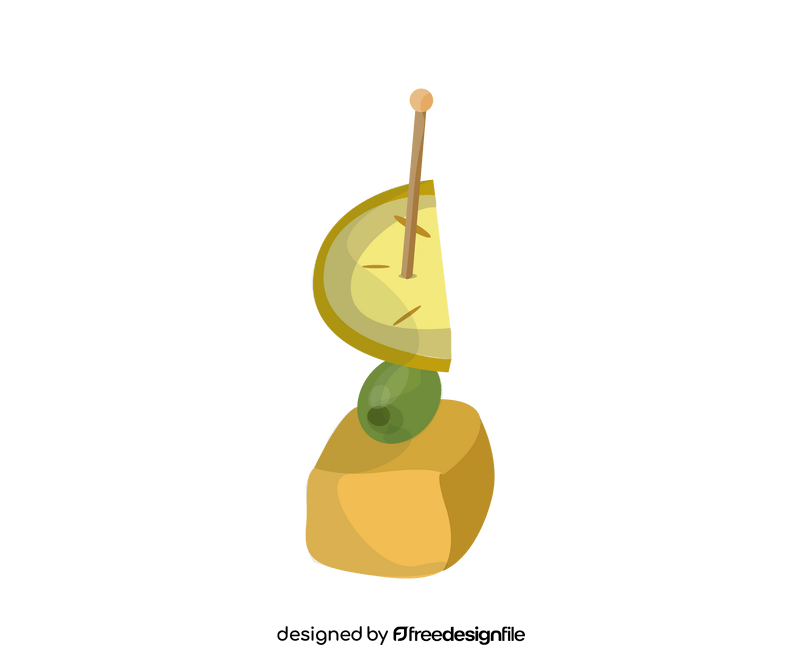 Cheese and olive skewer clipart