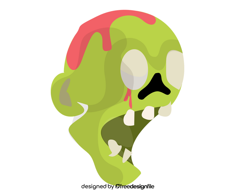 Cartoon screaming zombie face clipart