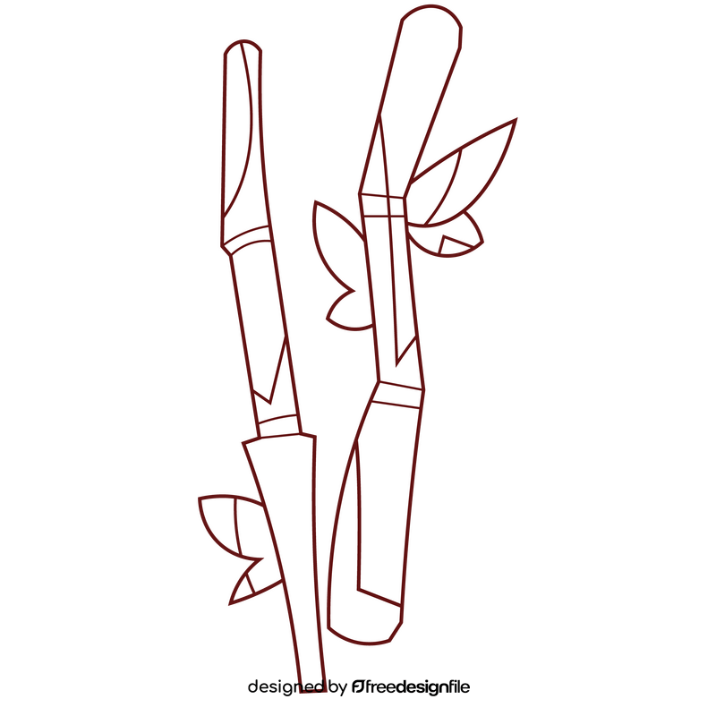 Bamboo black and white clipart