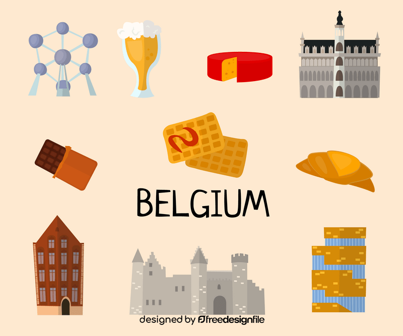 Belgium icons vector
