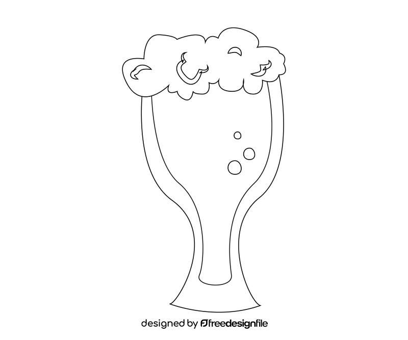 Glass of Belgian beer black and white clipart