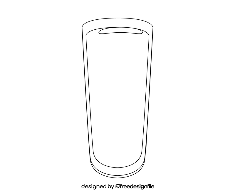 Glass of orange juice black and white clipart