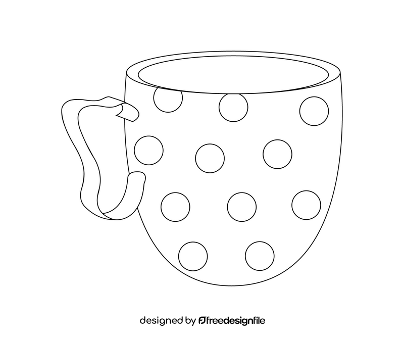 Cup of coffee drawing black and white clipart