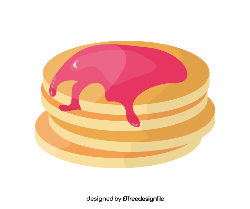 Cartoon pancakes with raspberry jam clipart
