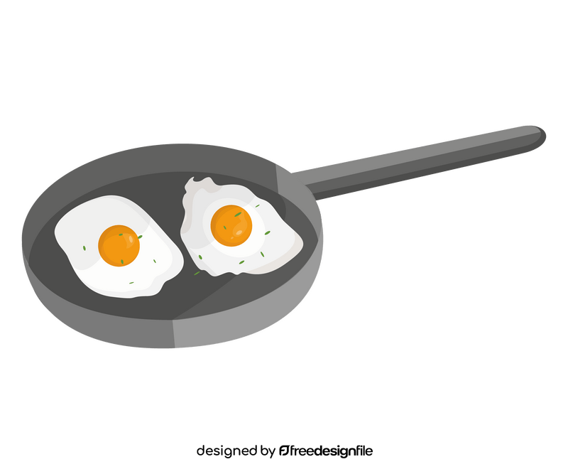 Fried eggs in frying pan clipart