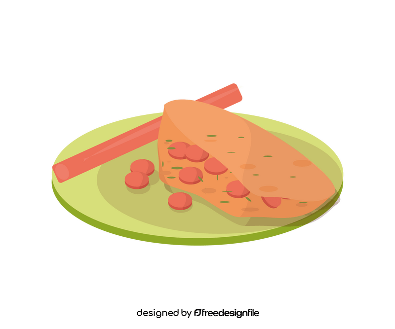 Breakfast with omelet with sausage clipart