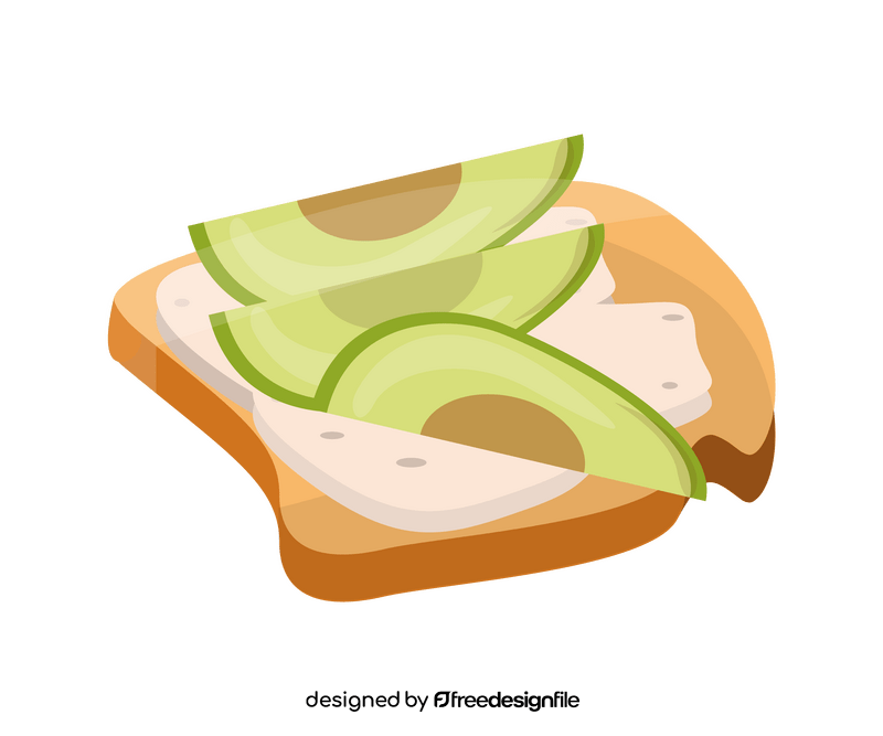 Free breakfast with avocado toast clipart