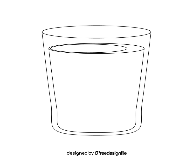 Milk in a glass cartoon black and white clipart