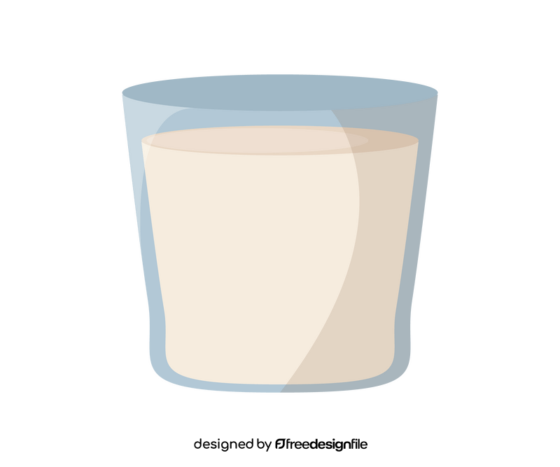 Milk in a glass cartoon clipart
