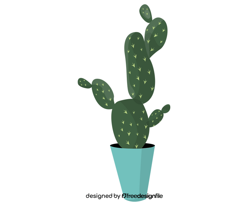 Free cactus in a pot clipart