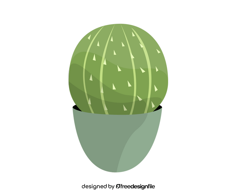 Potted round cactus clipart