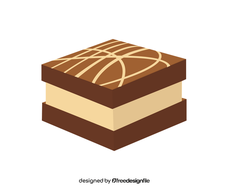 Chocolate mini rectangle cake clipart