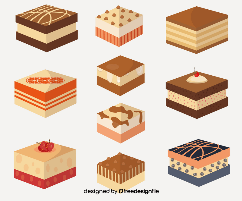 Mini rectangle cakes vector
