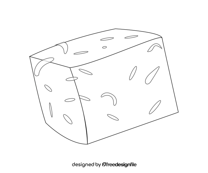 Feta cheese black and white clipart