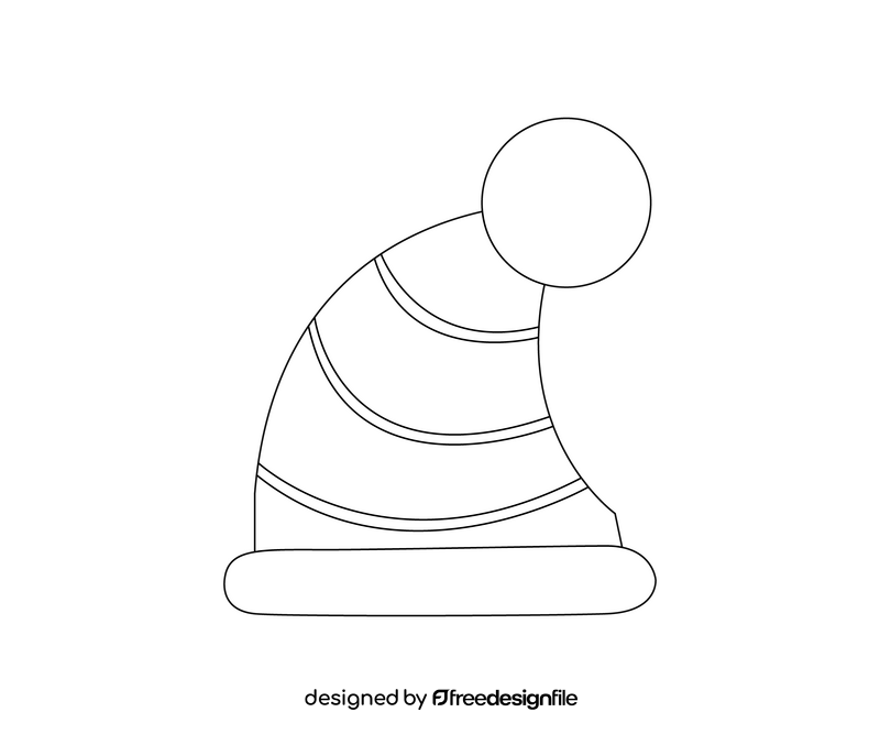 Christmas hat drawing black and white clipart