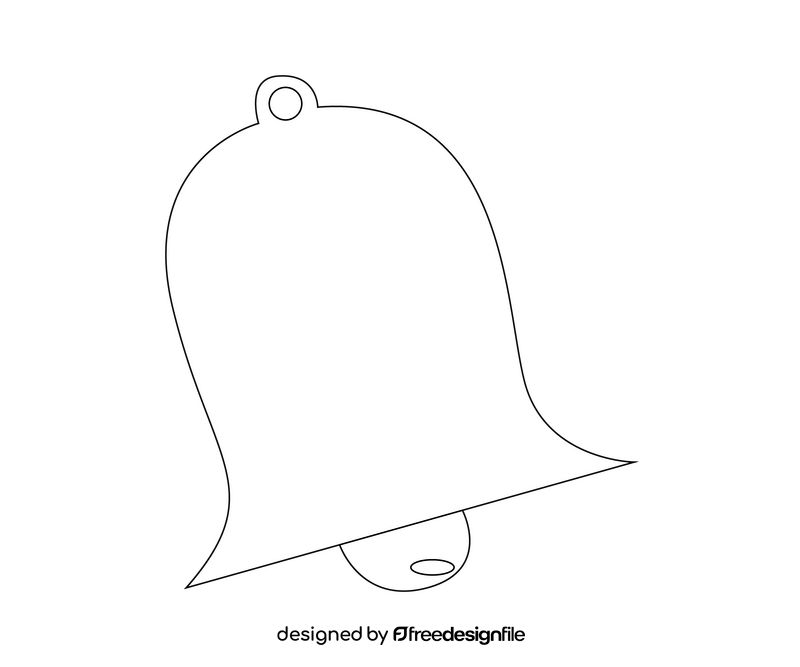 Christmas bell black and white clipart