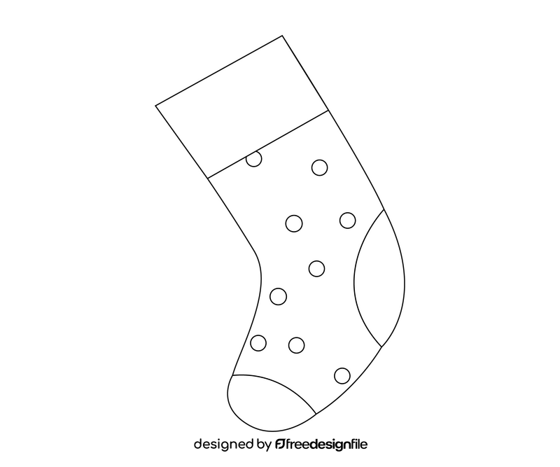 Christmas stocking black and white clipart