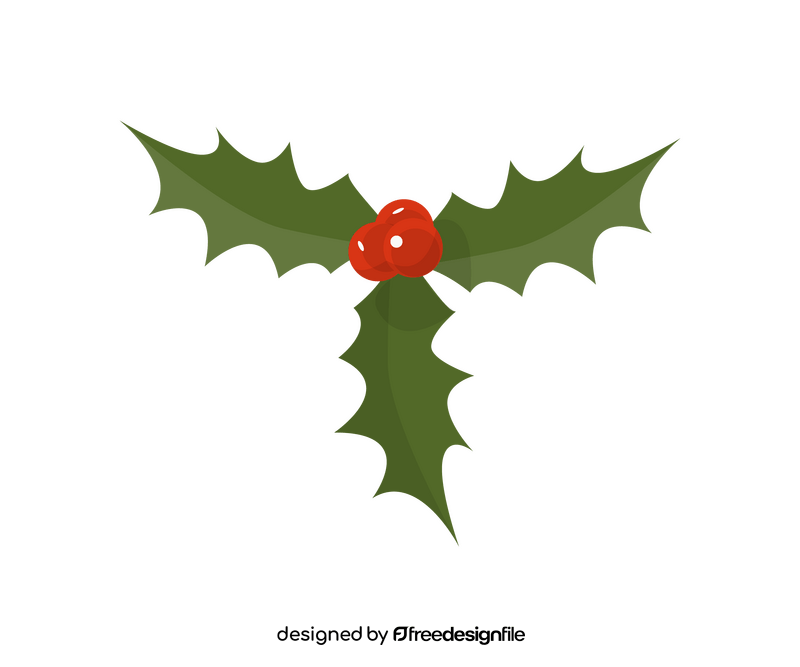 Holly berry Christmas leaves clipart