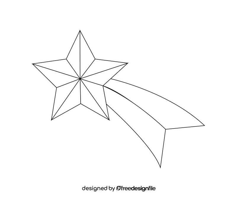 Shooting Christmas star cartoon black and white clipart vector free ...