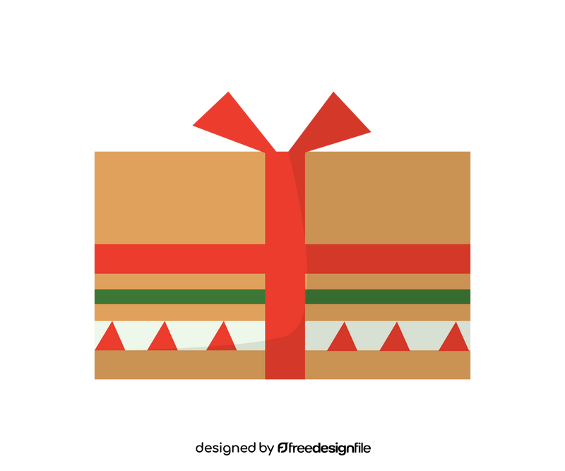 Christmas present, wrapped Christmas gift clipart
