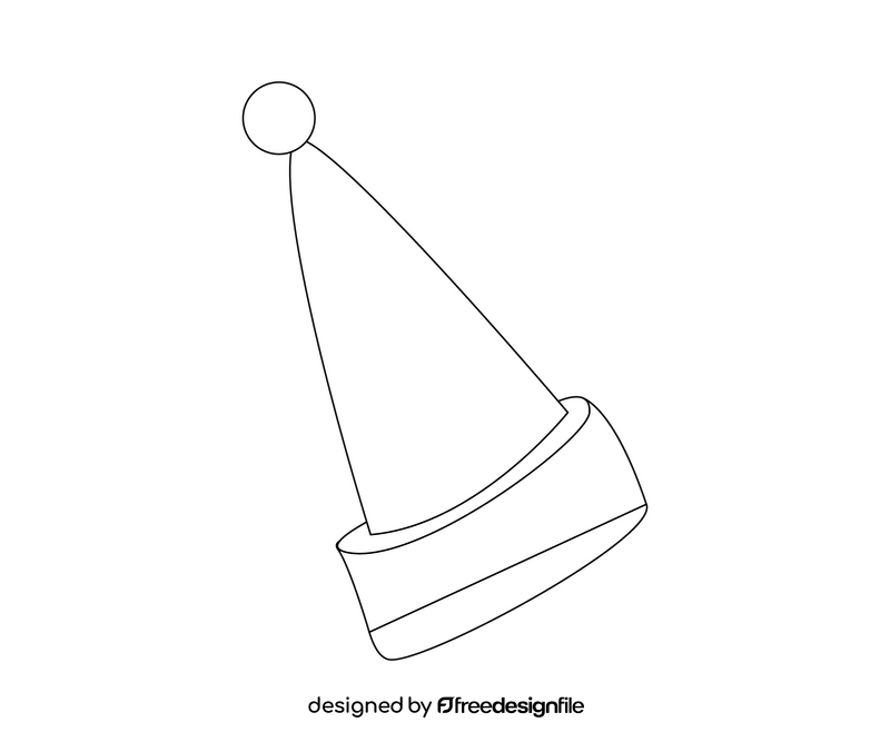 Free Christmas hat, Santa hat black and white clipart