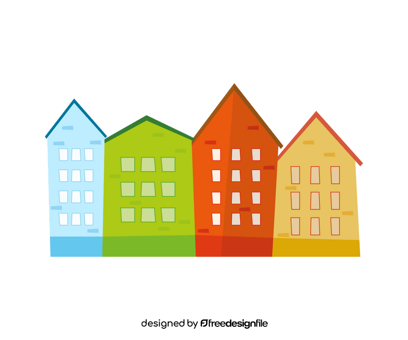 Colorful Danish houses clipart