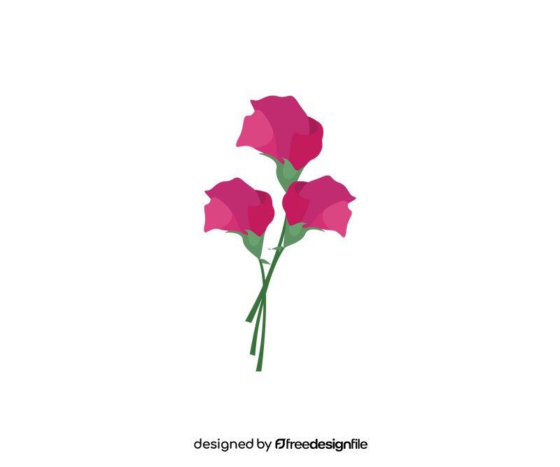 Cartoon pink rose flower clipart