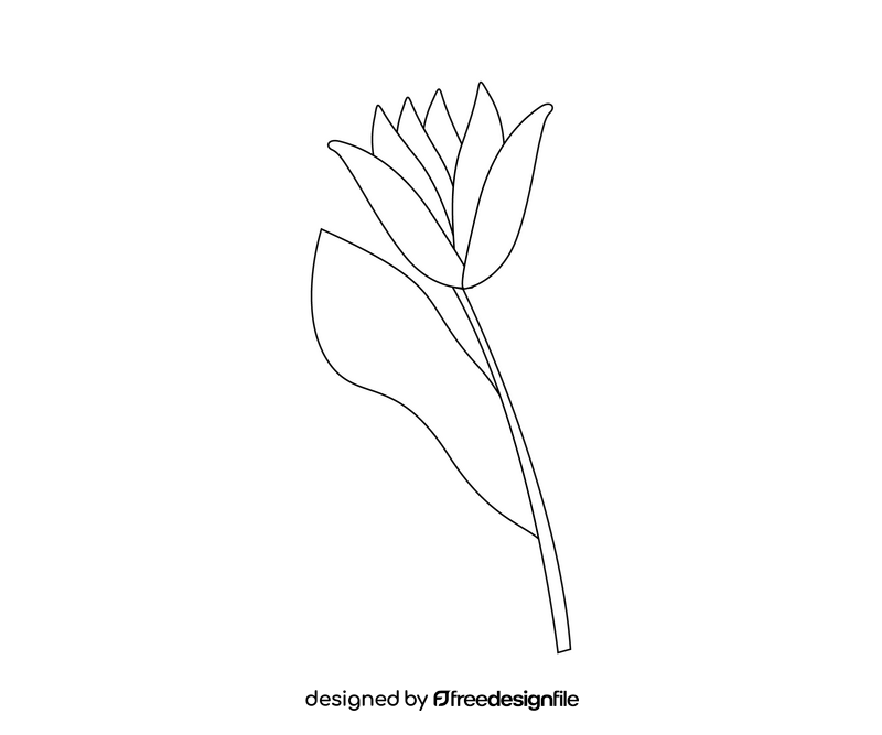 Cartoon flower black and white clipart