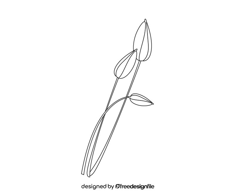 Flower free black and white clipart