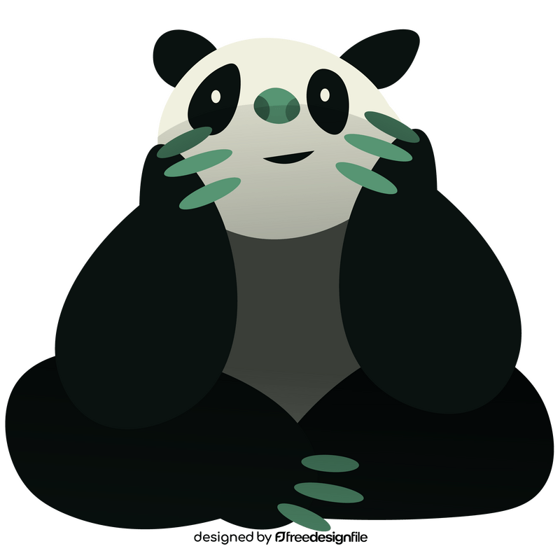 Panda sitting clipart