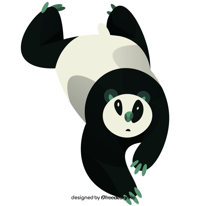 Cartoon panda lying clipart