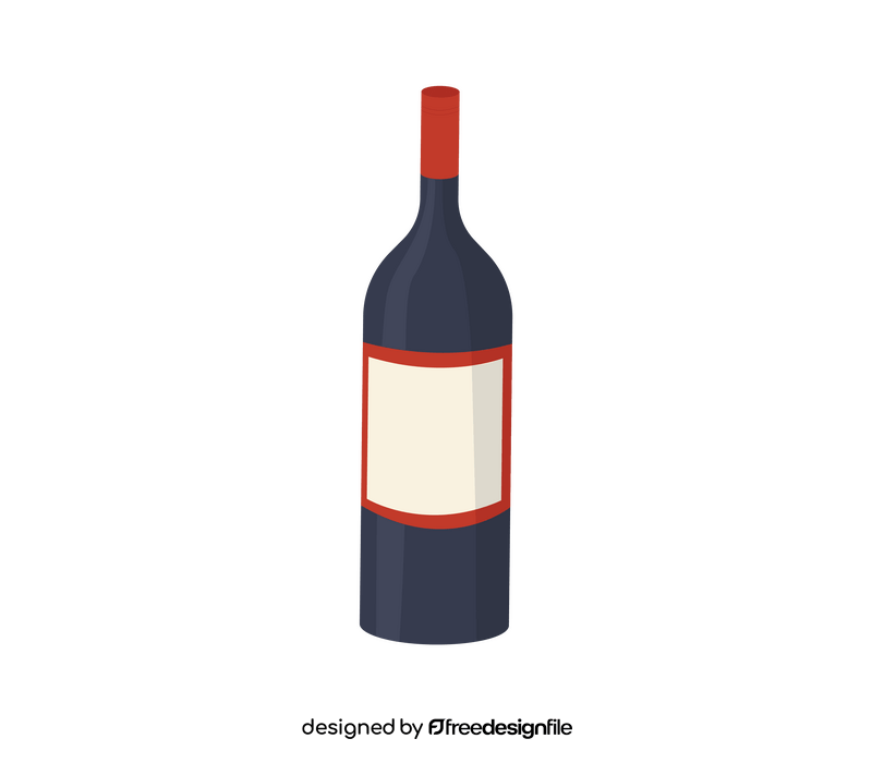Free bottle of French wine clipart