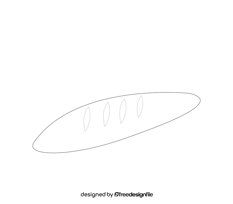 French baguette black and white clipart