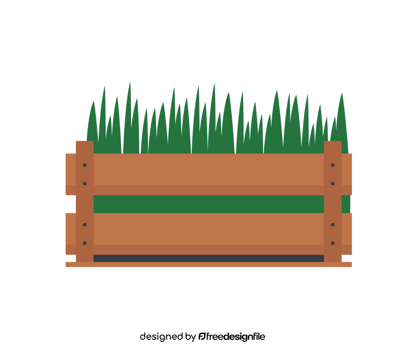 Grass in garden box clipart