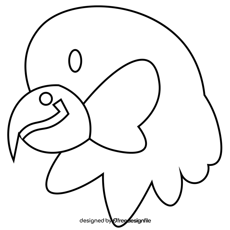 Parrot head black and white clipart