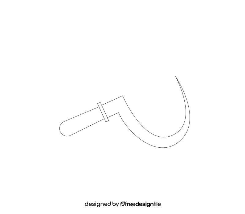 Cartoon sickle black and white clipart