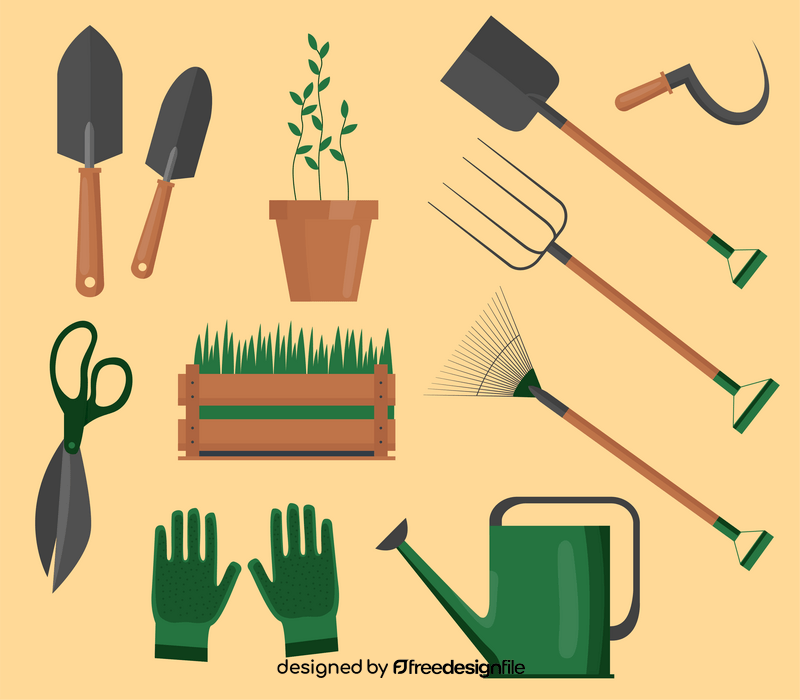 Gardening tools vector