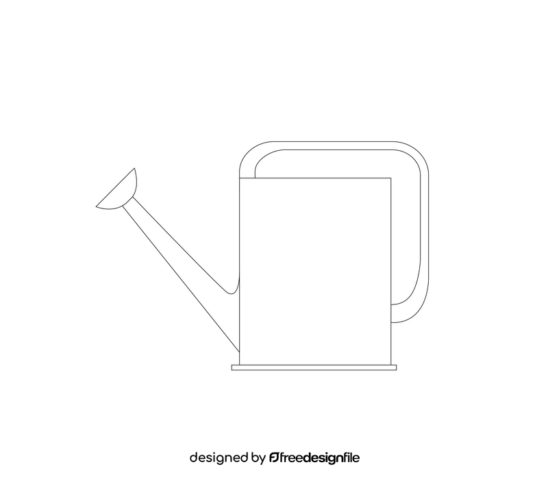 Watering can illustration black and white clipart