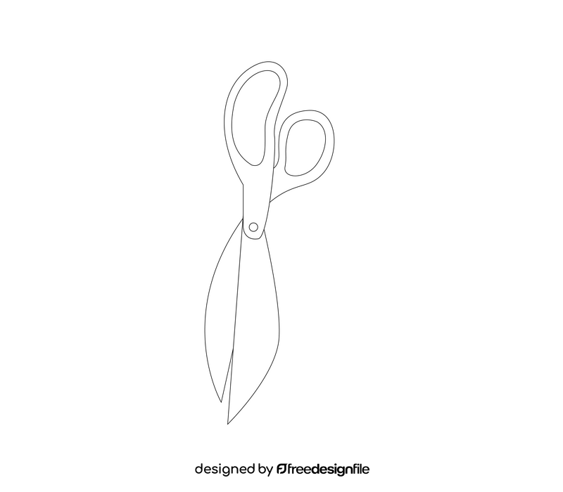 Cartoon gardening scissors black and white clipart